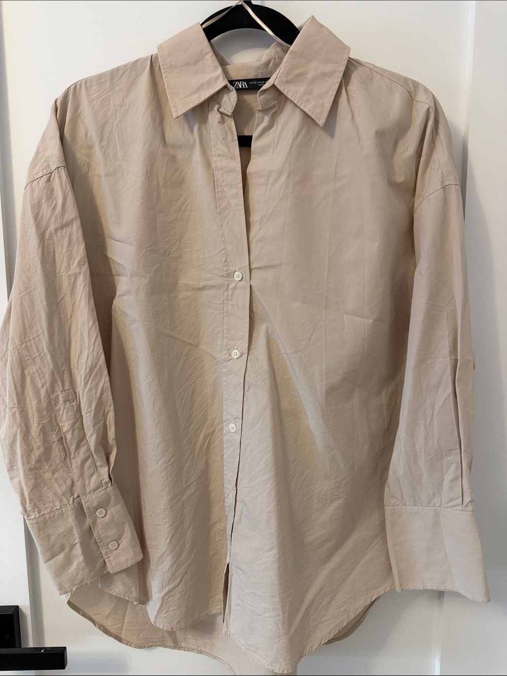 Zara Beige Button-Down Shirt